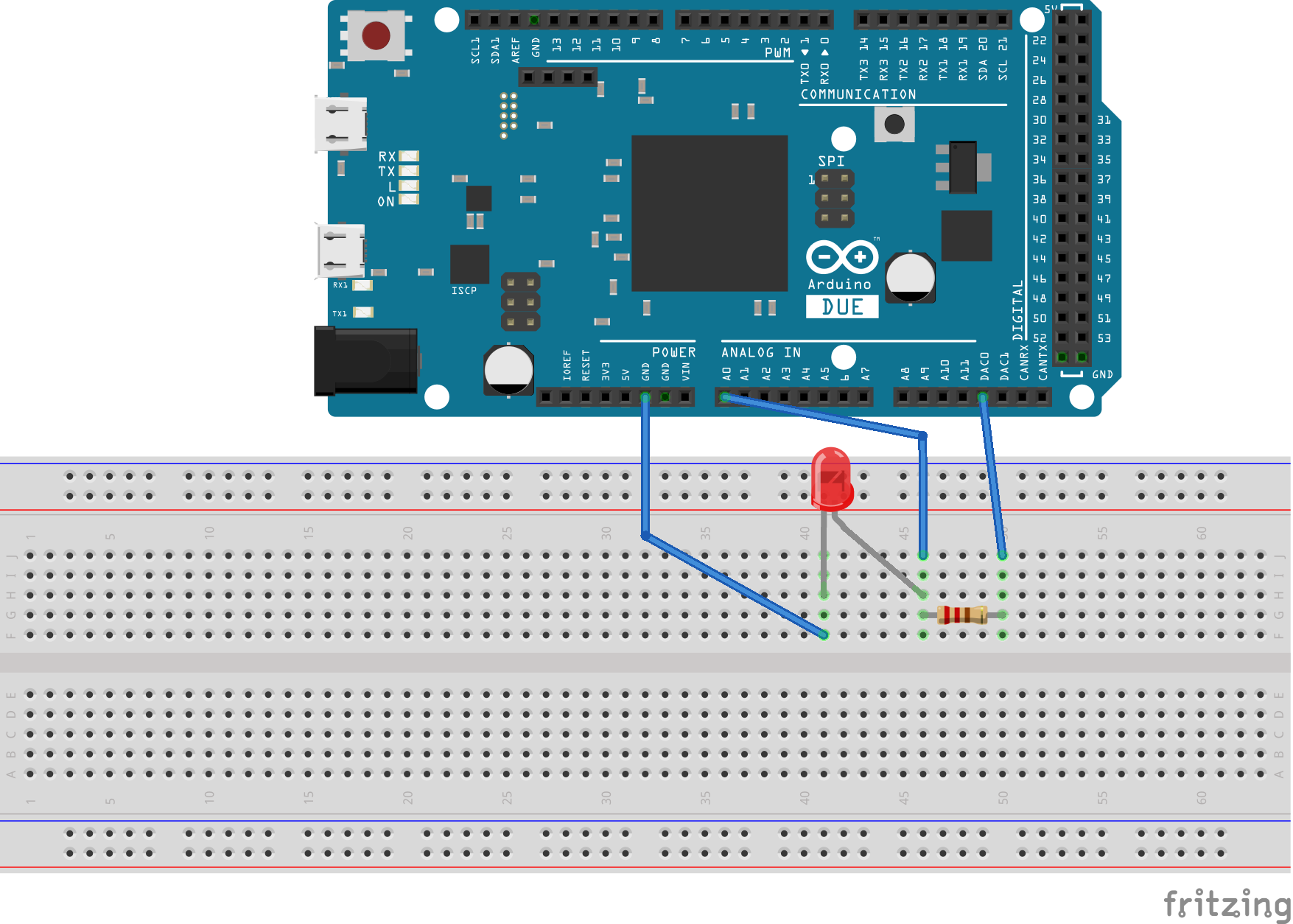 Schematics of the circuit for Python for the Lab